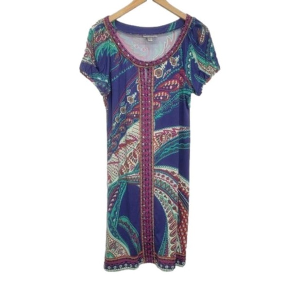 Dressbarn Multi Color Short sleeve Sheath Knee length dress - Picture 15 of 15